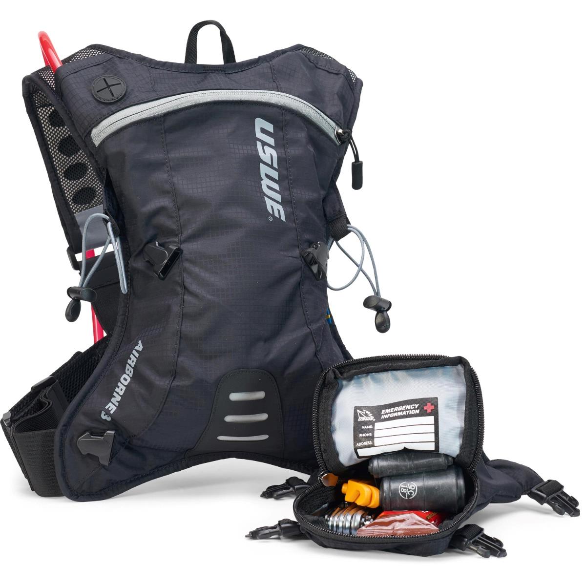 Mochila USWE Airborne 3L Race edition MTB Negro / Gris