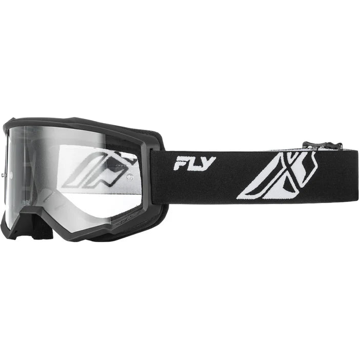 Antiparra FLY RACING Focus Google BLACK/WHITE W/ CLEAR LENS