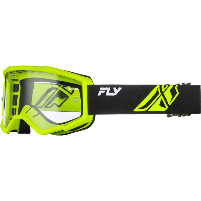 Antiparra FLY RACING Focus Google BLACK/HI VIS W/ CLEAR LENS