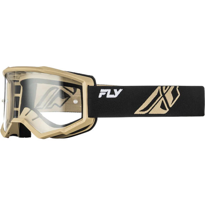 Antiparra FLY RACING Focus Google BLACK/KHAKI W/ CLEAR LENS