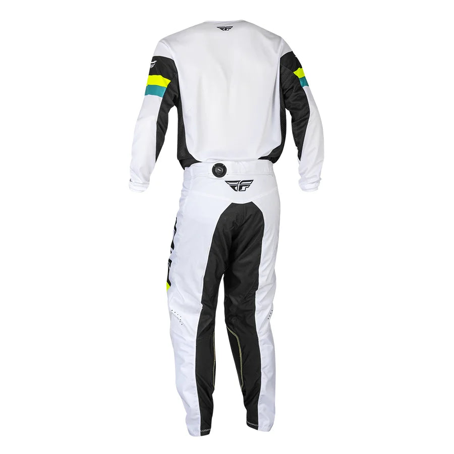 Pantalón FLY RACING KINETIC PRIX WHITE BLACK HI-VIS