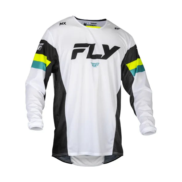Polera FLY RACING KINETIC PRIX WHITE BLACK HI-VIS