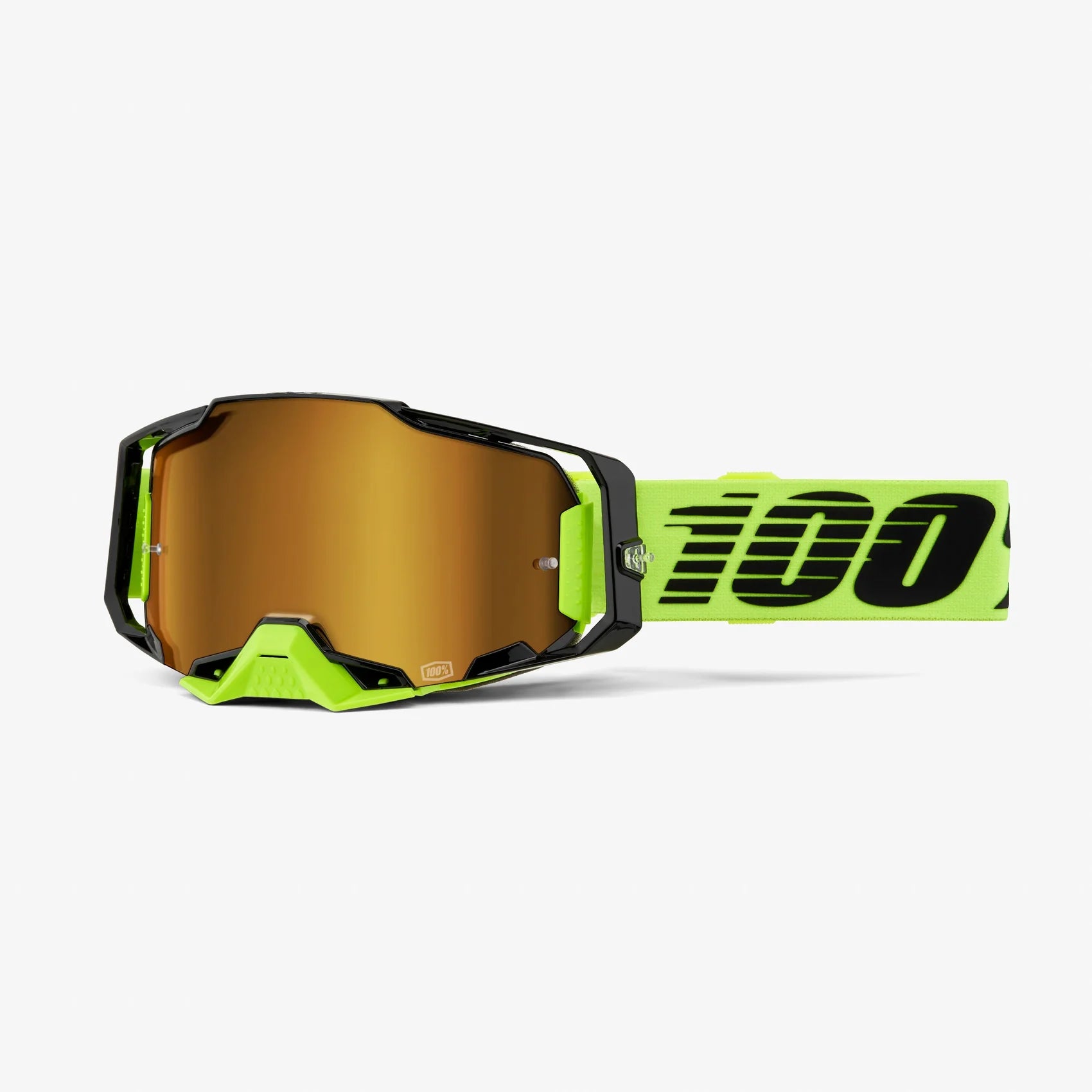 Antiparra 100% ARMEGA Goggle Neon Yellow Mirror Gold Lens