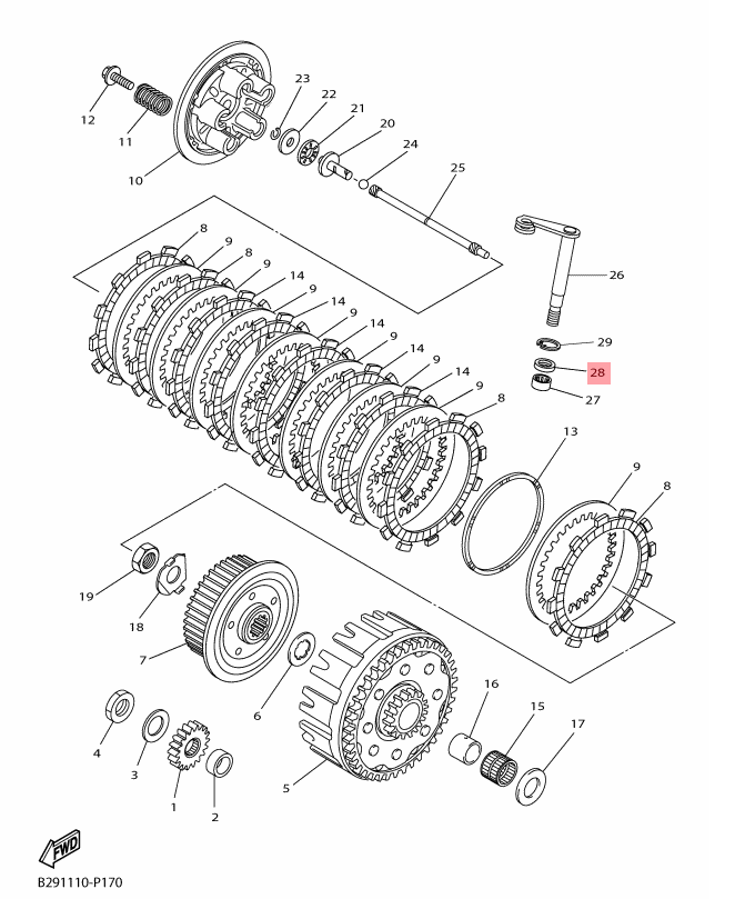 Reten de Horquilla de cambios ORIGINAL YAMAHA 250/450 YZ/F/FX/WR