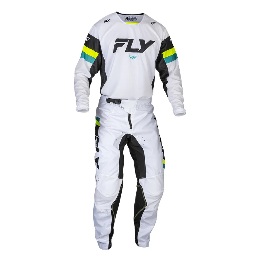 Polera FLY RACING KINETIC PRIX WHITE BLACK HI-VIS