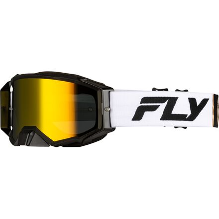 Antiparra FLY RACING ZONE PRO WHITE/BLK/GOLD W/GOLD MIRROR/SMOKE LENS