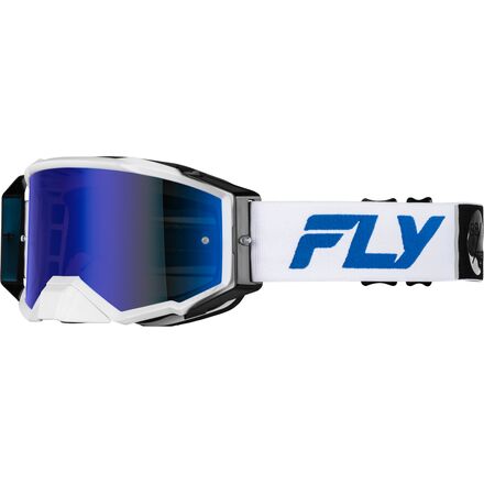 Antiparra FLY RACING ZONE PRO WHITE/BLUE W/DARK BLUE MIRROR/SMOKE LENS