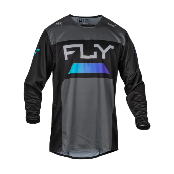 Polera FLY RACING KINETIC RELOAD CHARCOAL BLACK BLUE IRIDIUM